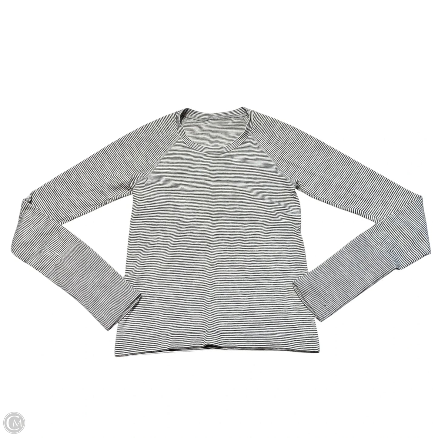 Athletic Top Long Sleeve Crewneck By Lululemon In Striped Pattern, Size: S