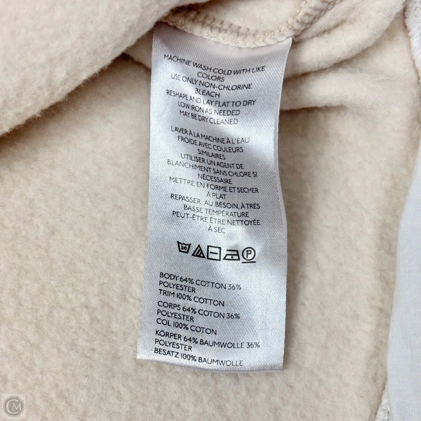 Sweatshirt Collar By Maeve In Beige, Size: S