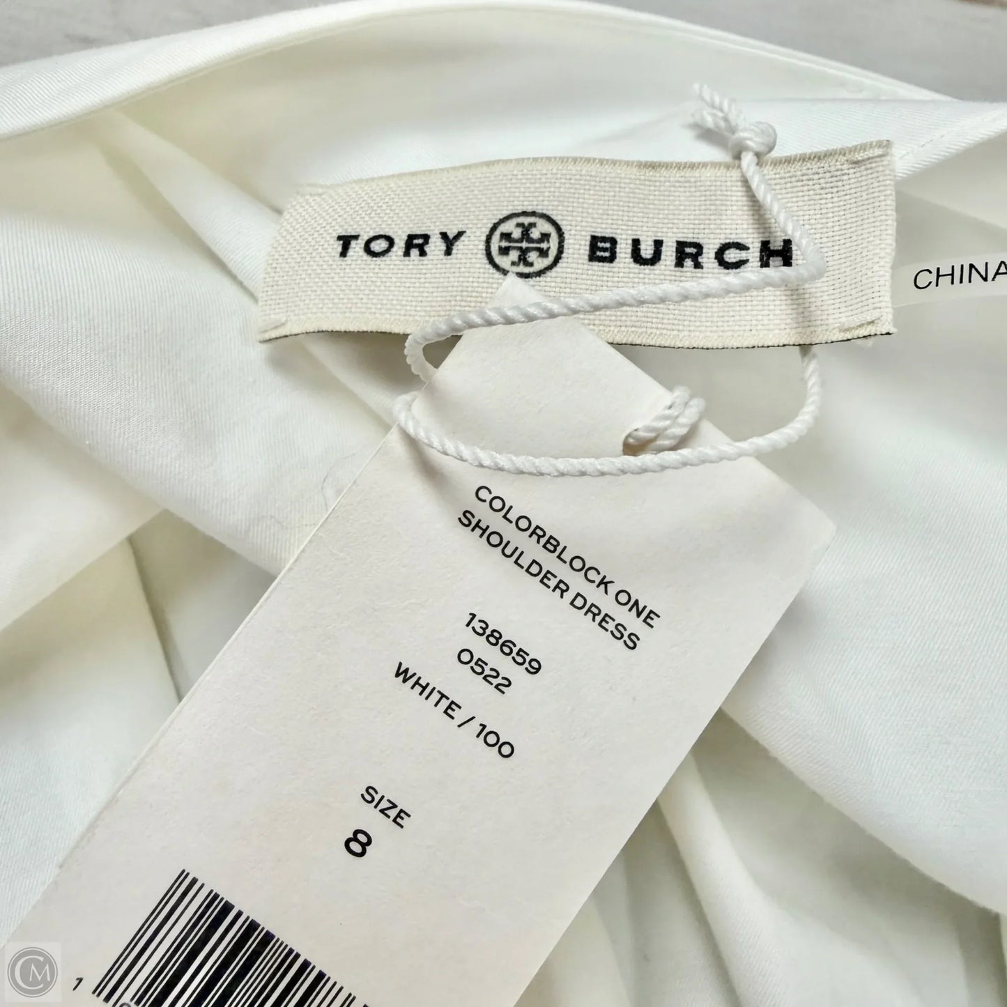 Dress Designer By Tory Burch In White & Yellow, Size: M