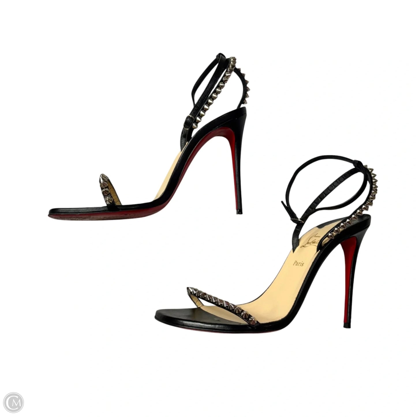 Sandals Luxury Designer By Christian Louboutin In Black, Size: 6.5