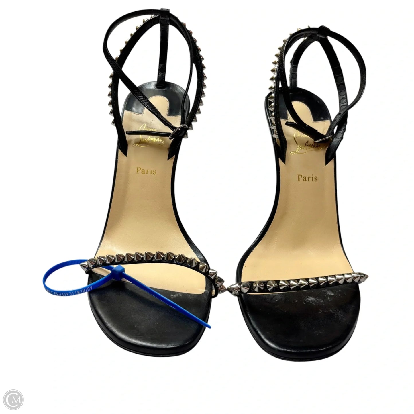 Sandals Luxury Designer By Christian Louboutin In Black, Size: 6.5