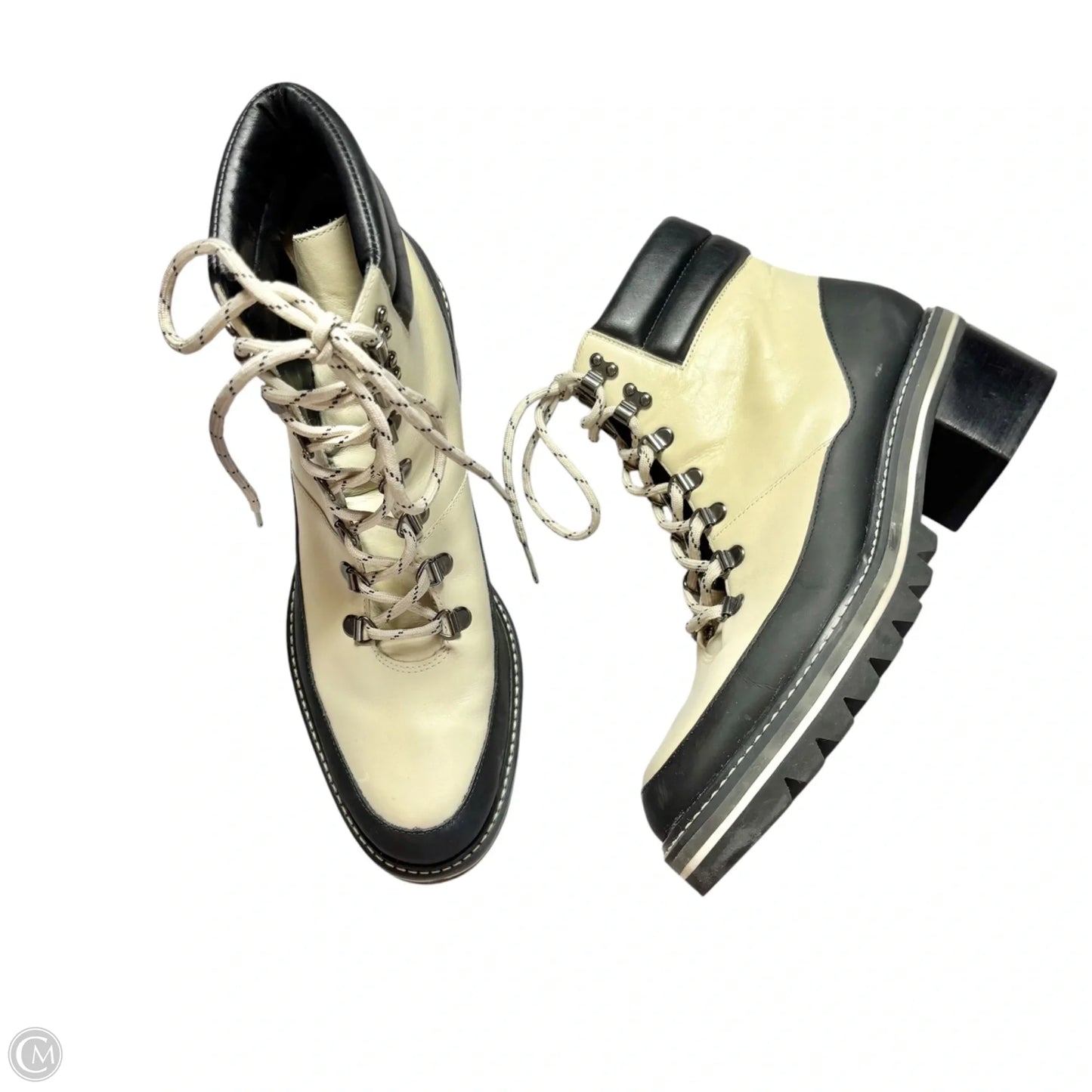 Boots Ankle Flats By Bernardo In Black & Cream, Size: 9