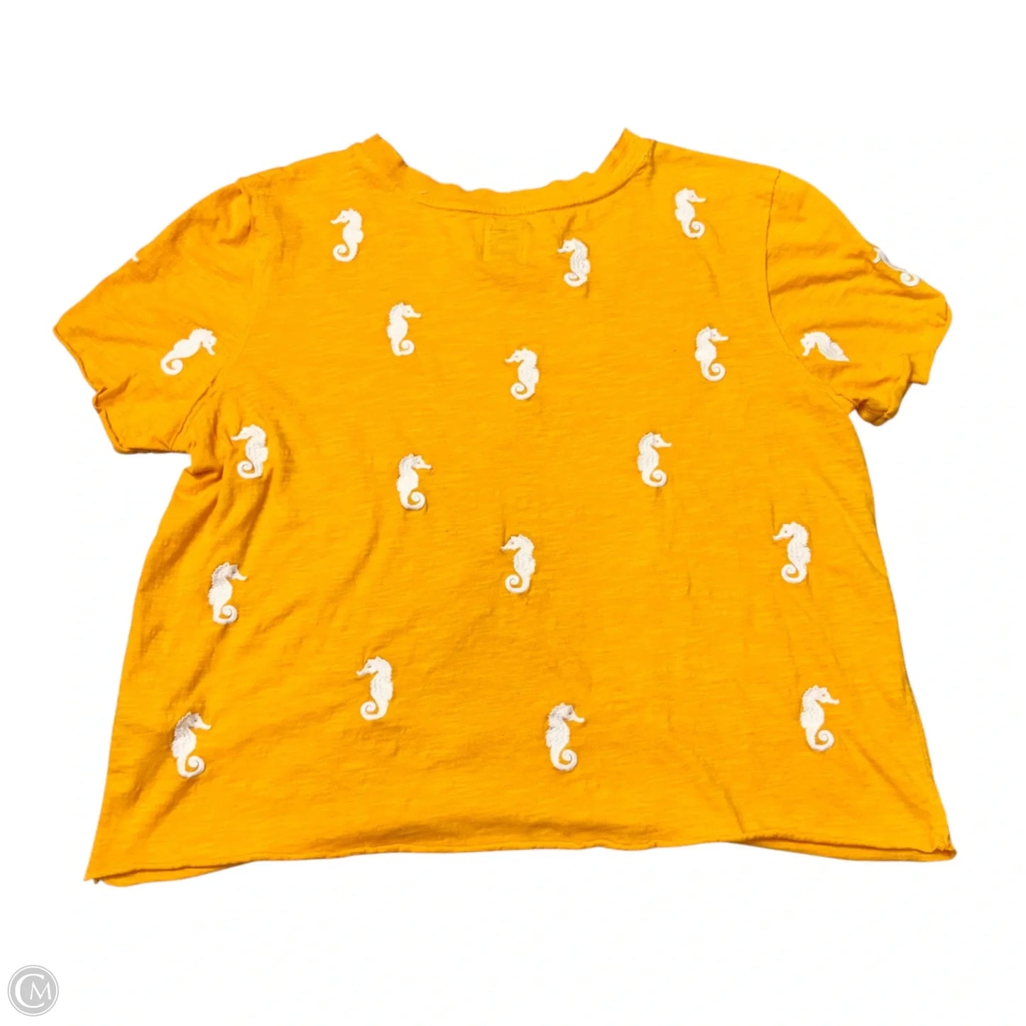 Top Short Sleeve By Maeve In Yellow, Size: Osfm