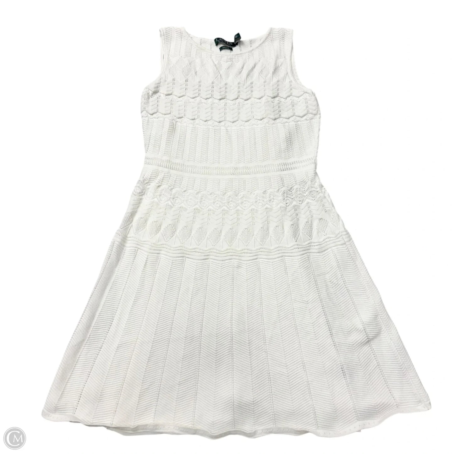 Dress Casual Midi By Lauren By Ralph Lauren In White, Size: M