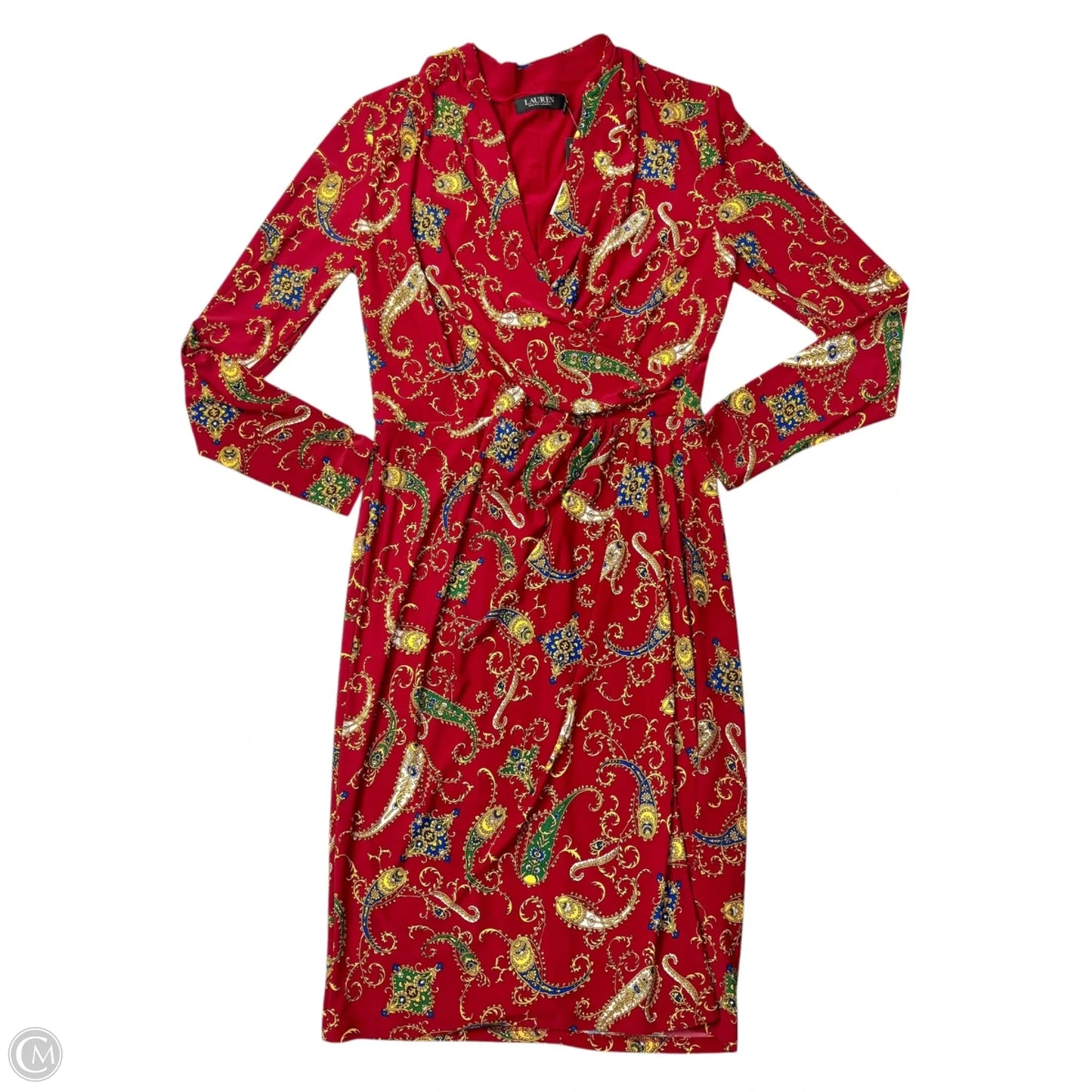 Dress Casual Midi By Lauren By Ralph Lauren In Red, Size: M