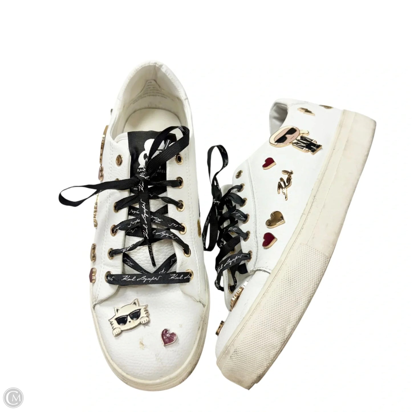 Shoes Designer By Karl Lagerfeld In White, Size: 9