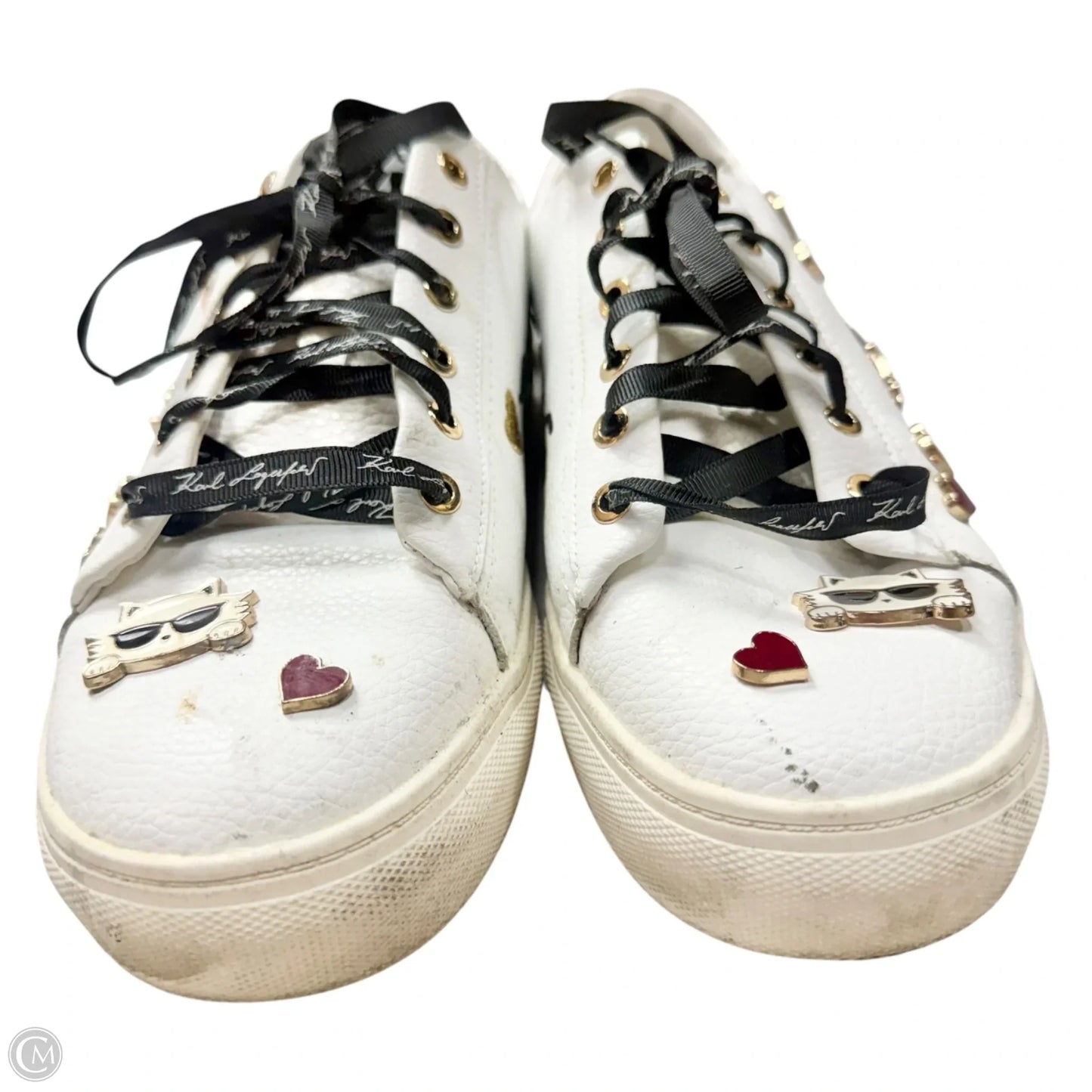 Shoes Designer By Karl Lagerfeld In White, Size: 9