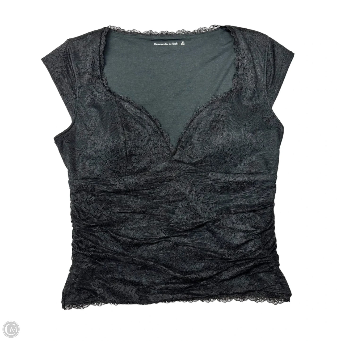 Top Short Sleeve By Abercrombie And Fitch In Black, Size: M