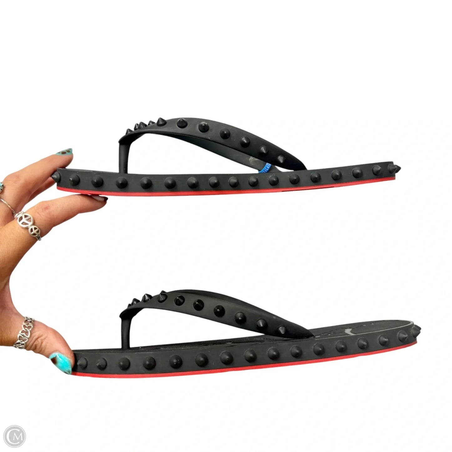 Sandals Luxury Designer By Christian Louboutin In Black, Size: 8.5
