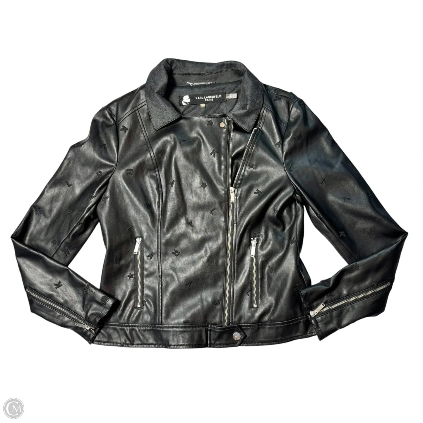 Jacket Designer By Karl Lagerfeld In Black, Size: M