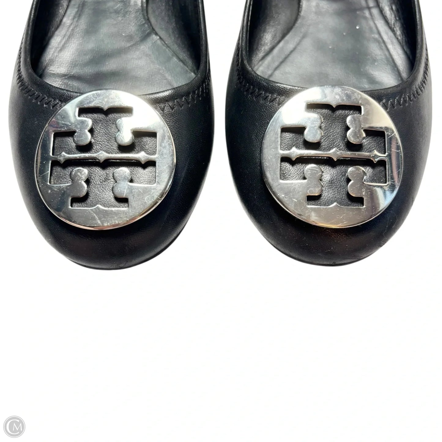 Shoes Designer By Tory Burch In Black & Gold, Size: 10.5