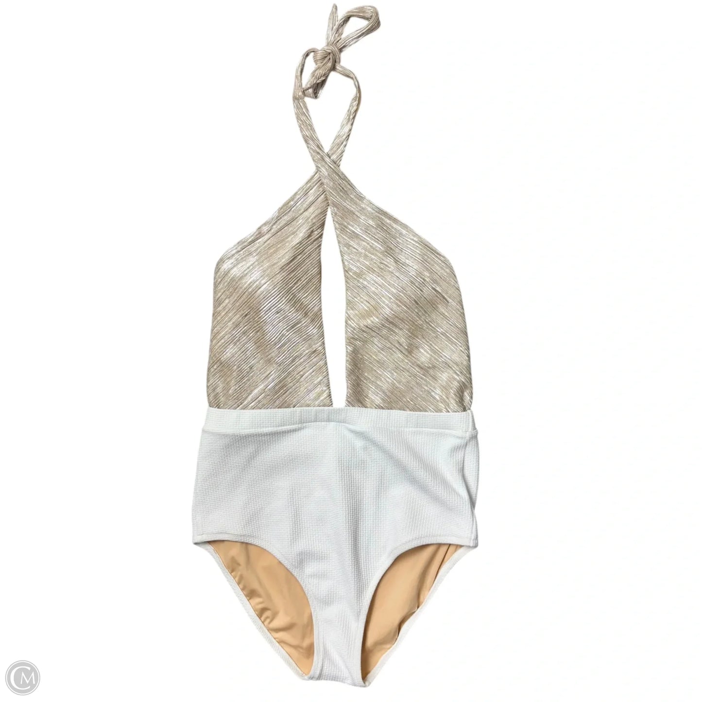 Swimsuit By Anthropologie In Gold & White, Size: M