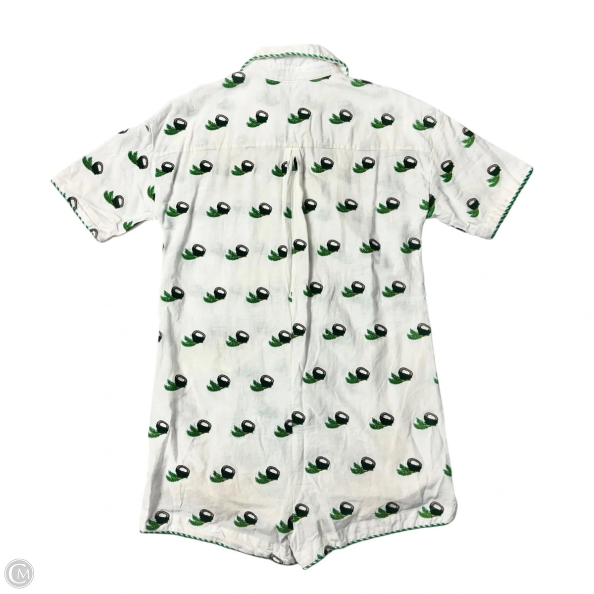 Romper By Farm Rio In Green & White, Size: S
