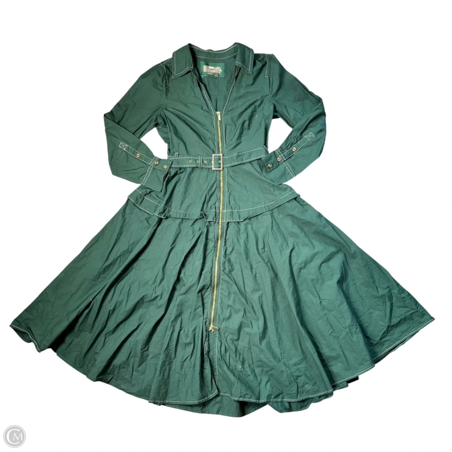 Coat Trench Coat By Anthropologie In Green, Size: M