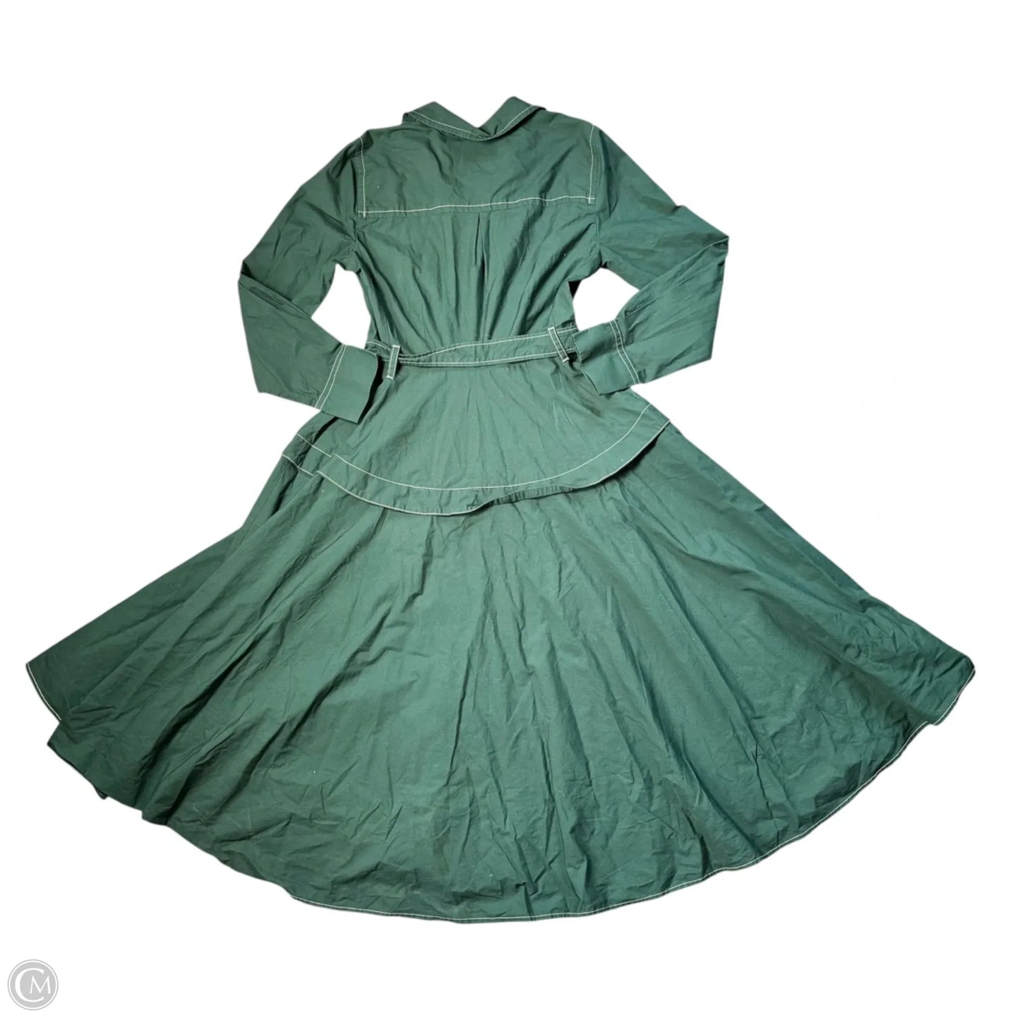 Coat Trench Coat By Anthropologie In Green, Size: M
