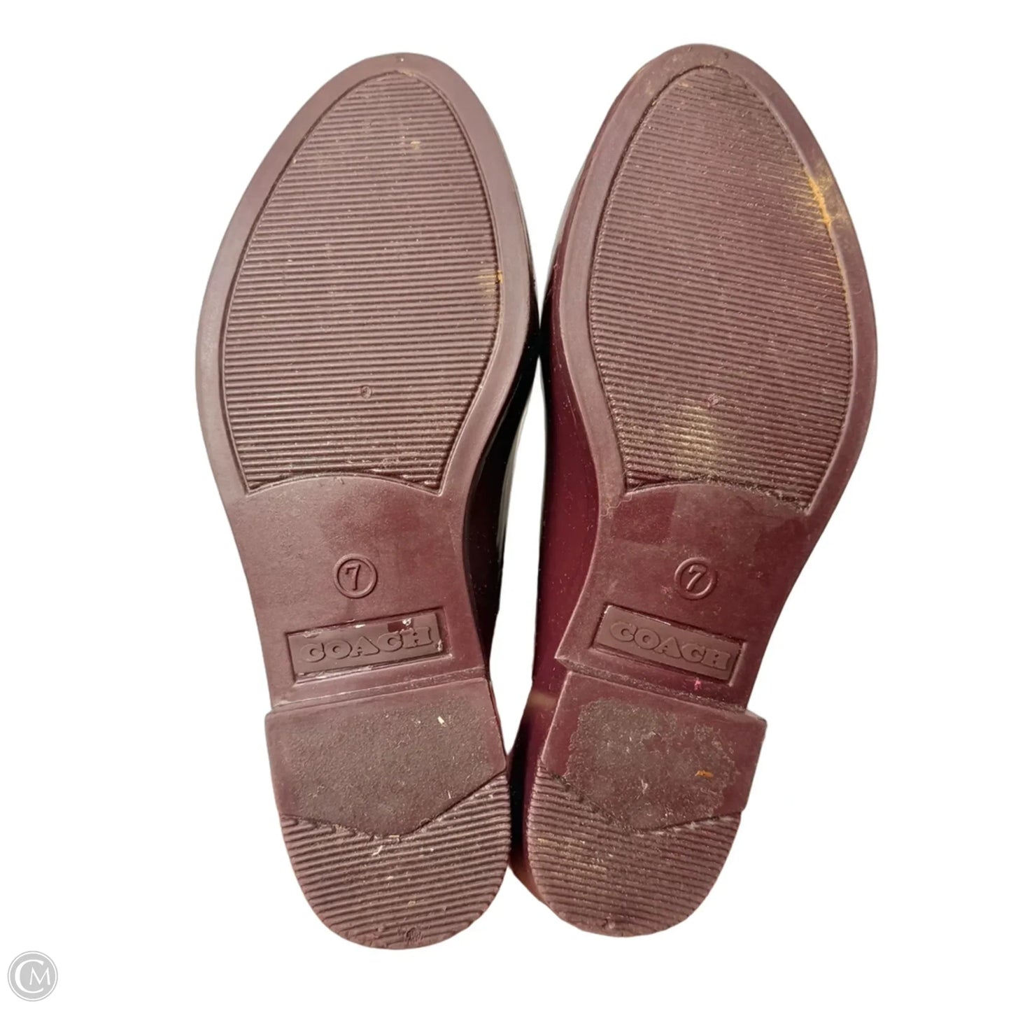 Boots Designer By Coach In Maroon, Size: 7