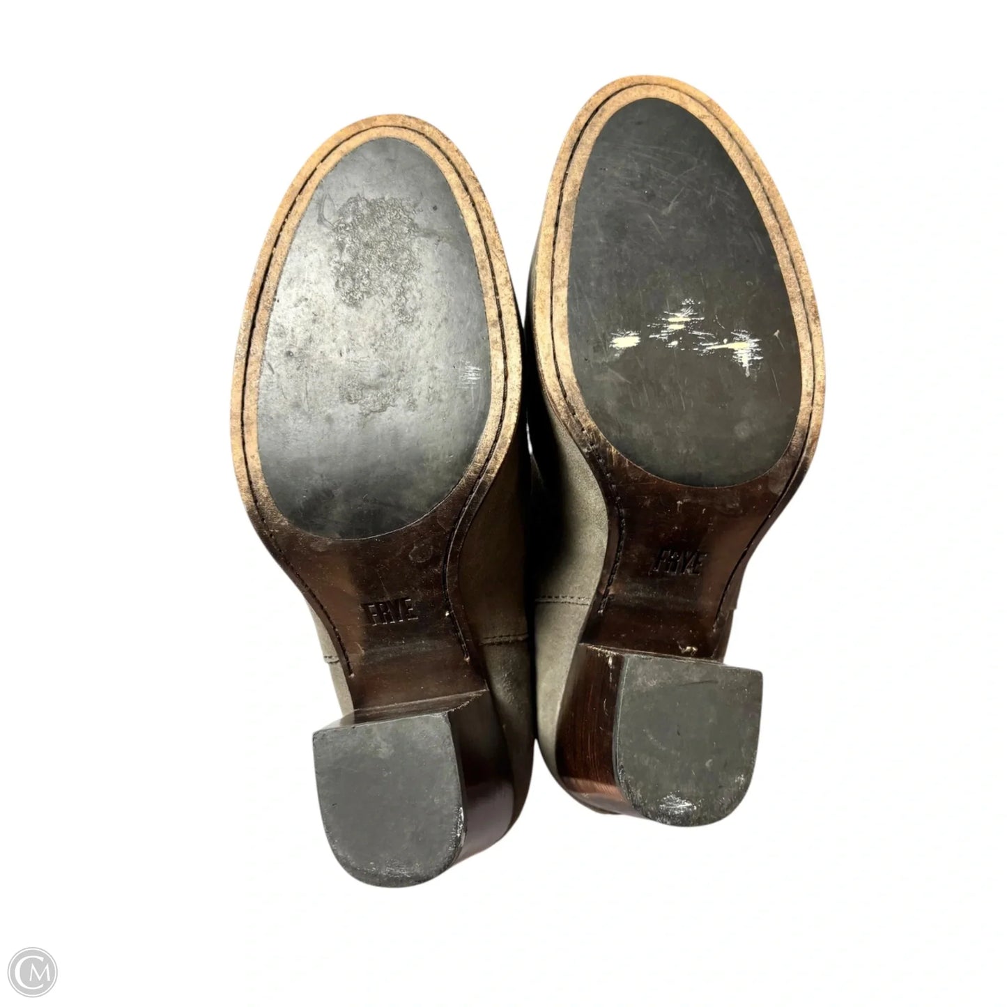 Boots Designer By Frye In Grey, Size: 8.5