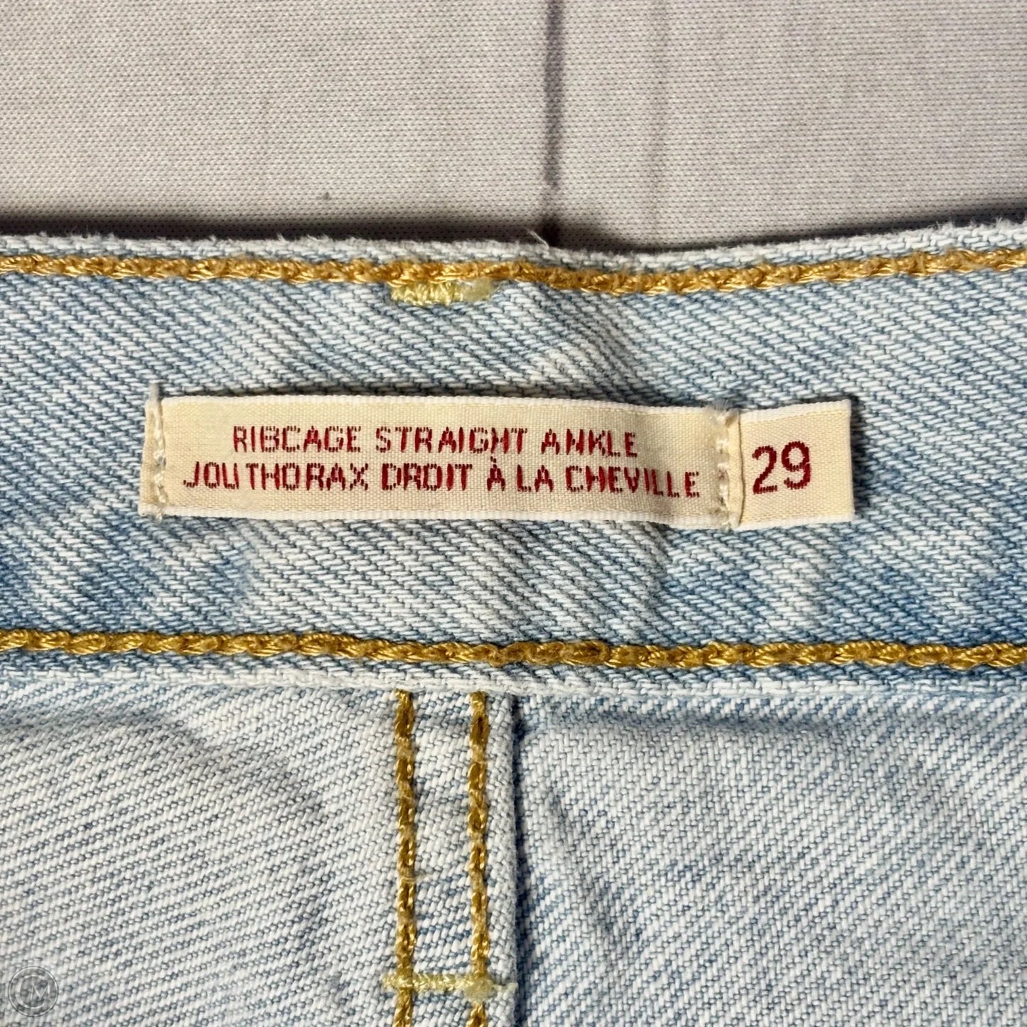 Jeans Straight By Levis In Blue Denim, Size: 8