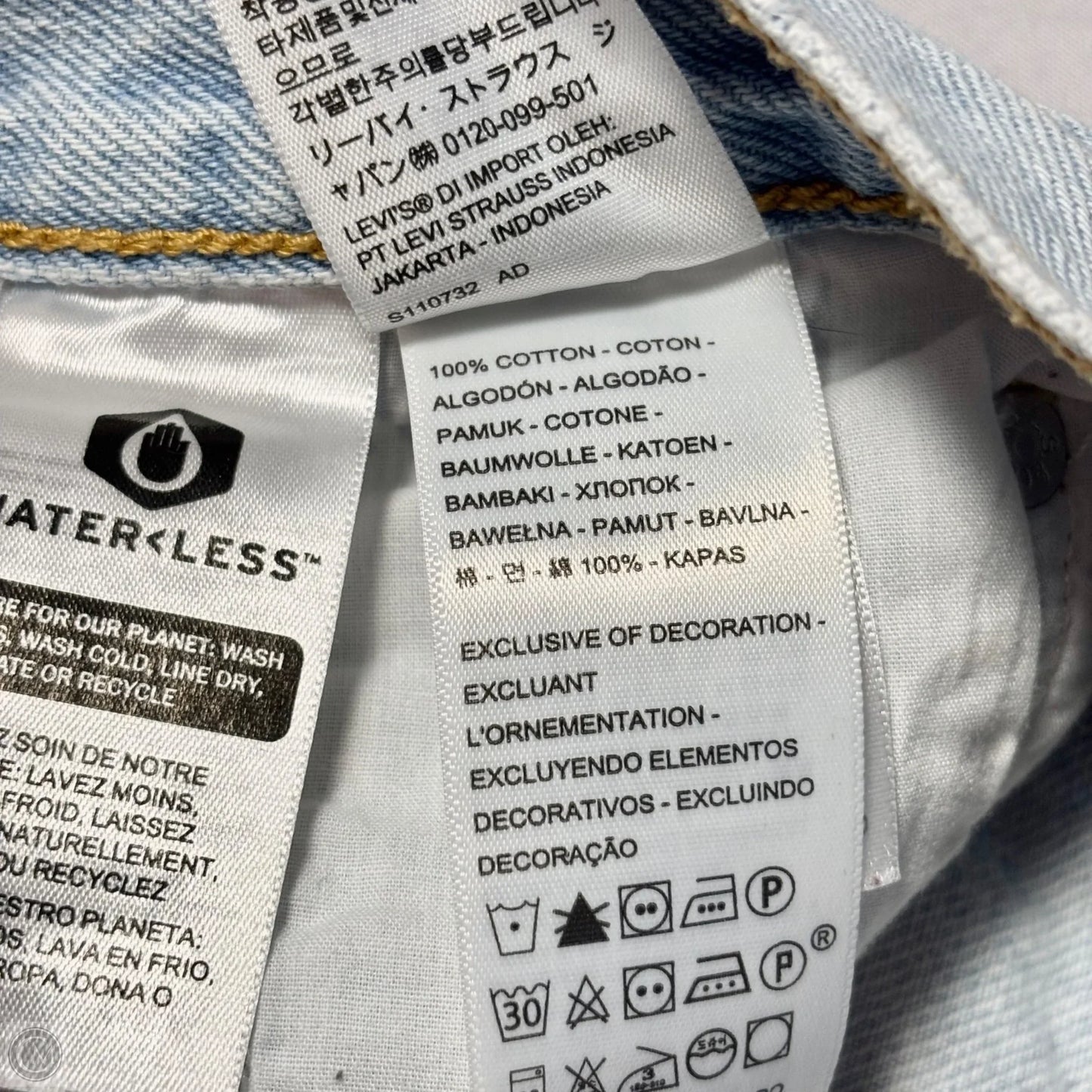 Jeans Straight By Levis In Blue Denim, Size: 8