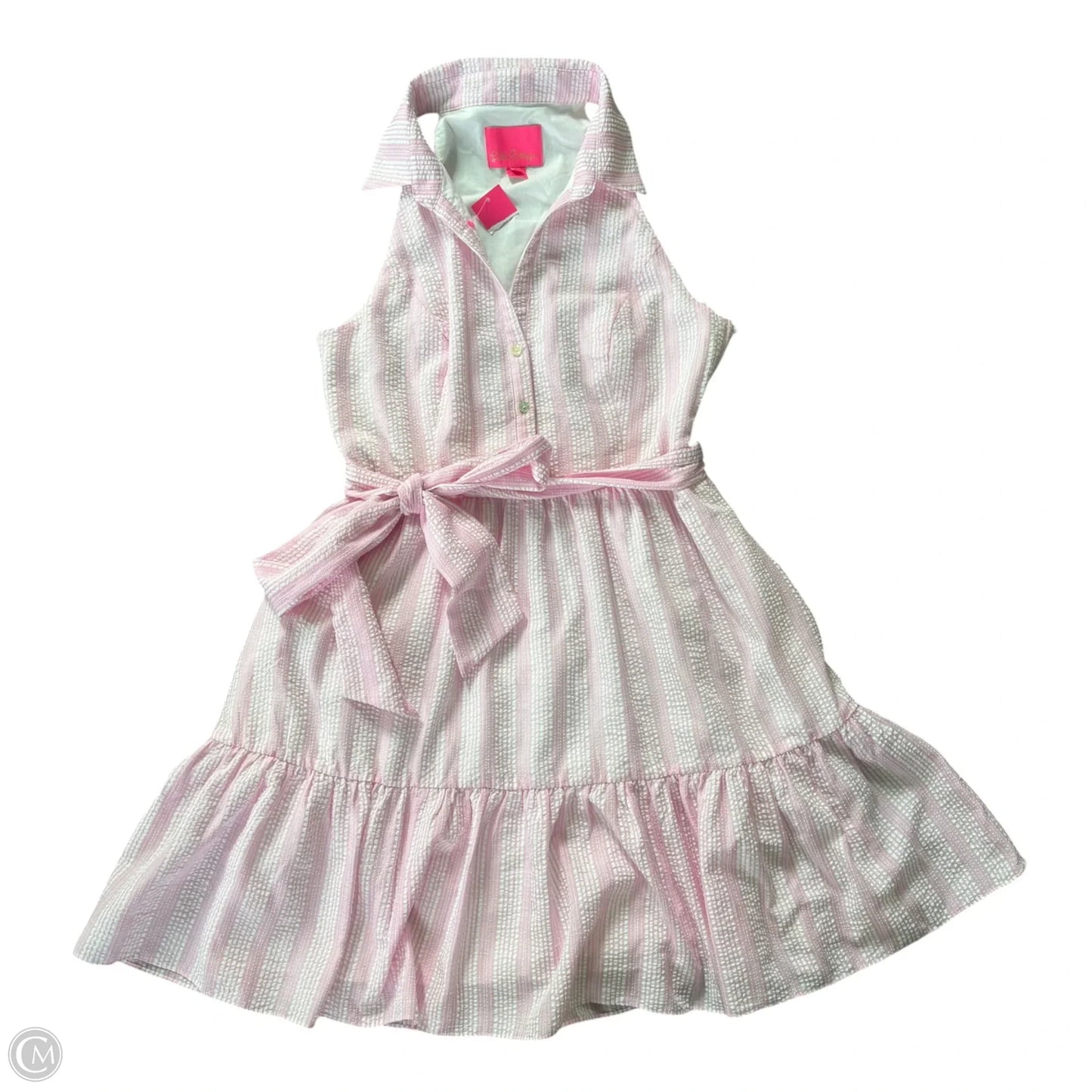 Dress Designer By Lilly Pulitzer In Pink & White, Size: S