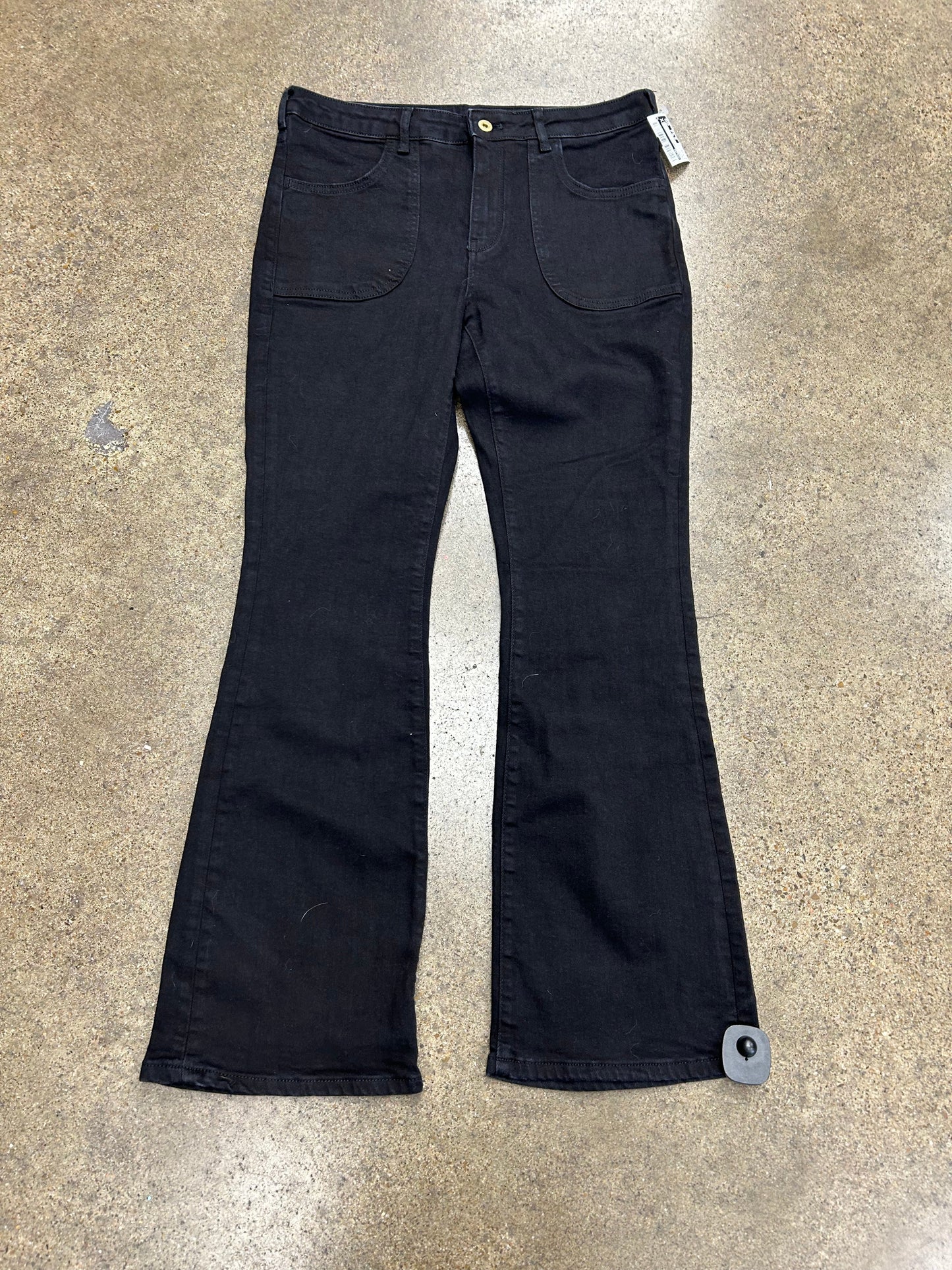 Jeans Flared By Pilcro In Black, Size:12