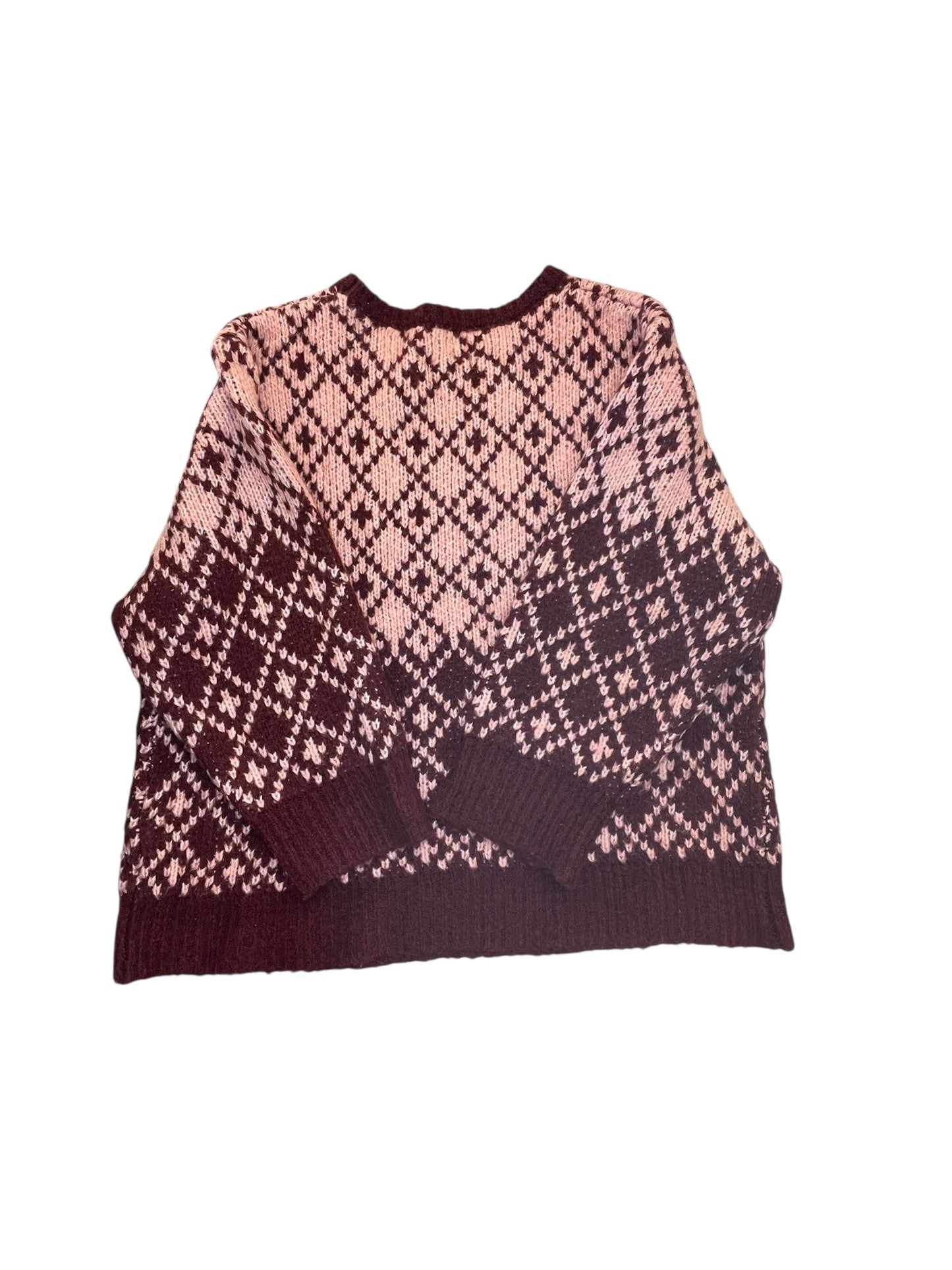 Sweater By Maeve In Pink & Red, Size:1X