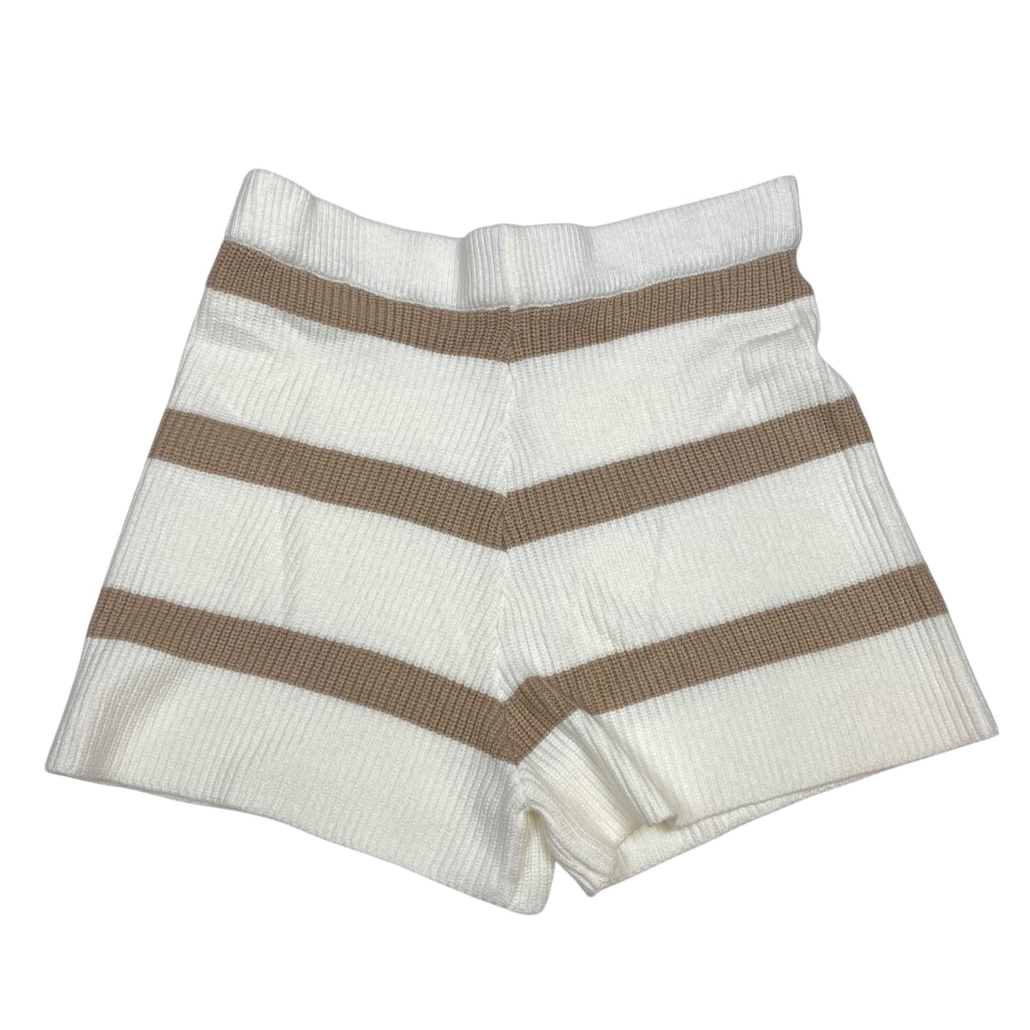 Lounge Set Shorts By Fashion Nova In Cream & Tan, Size:2X