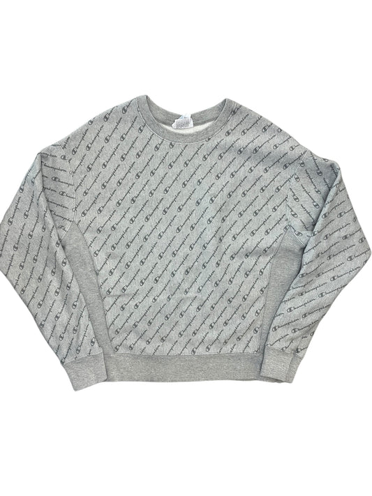 Athletic Sweatshirt Crewneck By Champion In Grey, Size:L