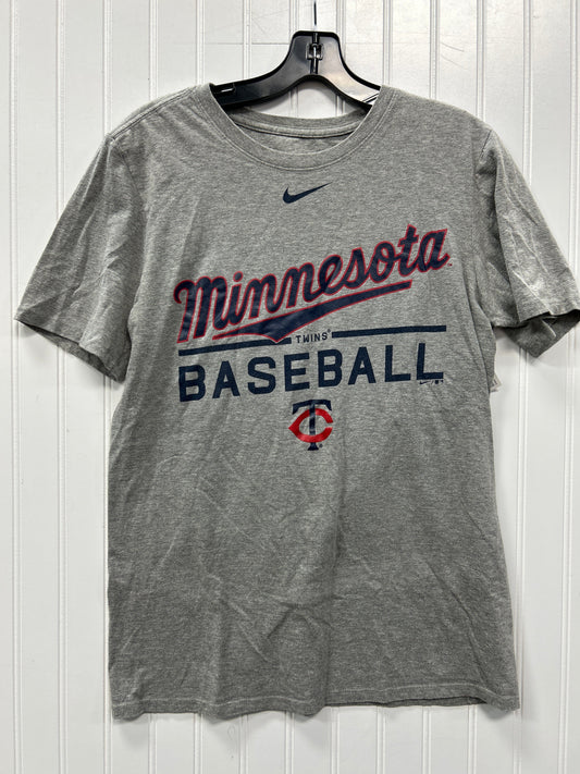 Athletic Top Ss By Nike Apparel In Grey, Size:S