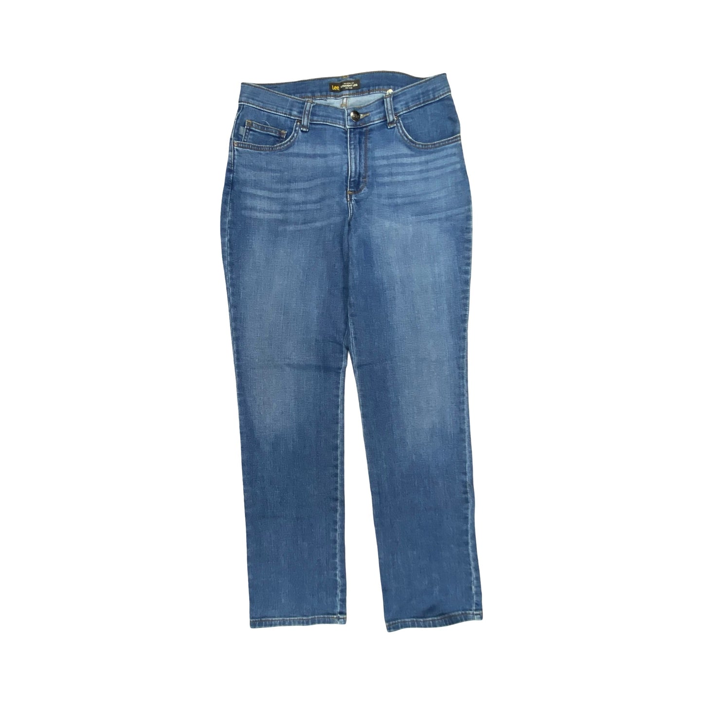 Jeans Straight By Lee In Blue Denim, Size:8