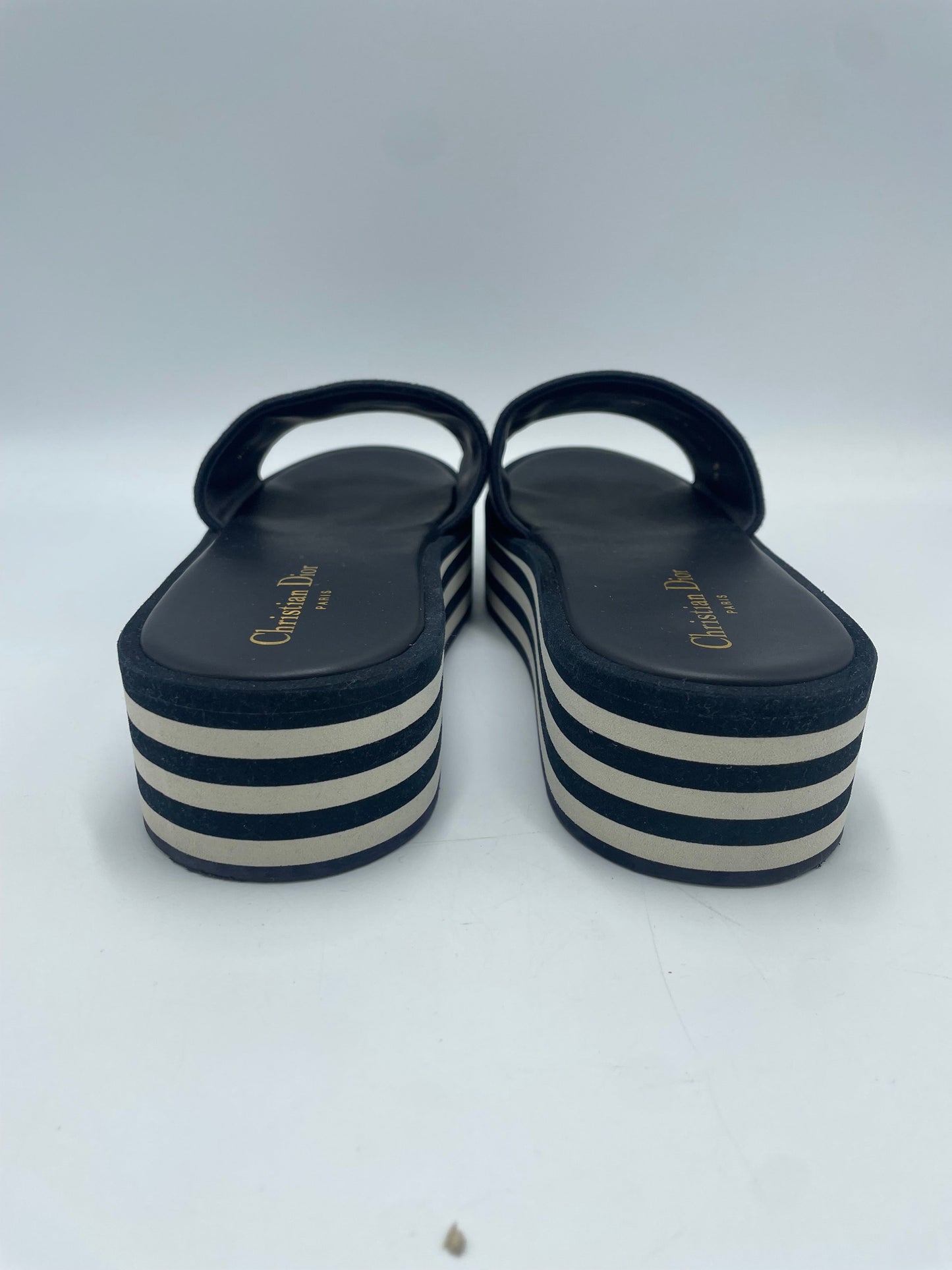 Christian Dior Dway Platform Designer Luxury Slides, Size: 8