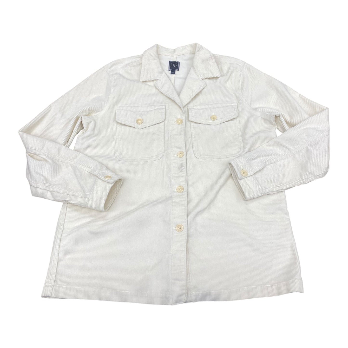 Jacket Shirt By Gap In Cream, Size:L