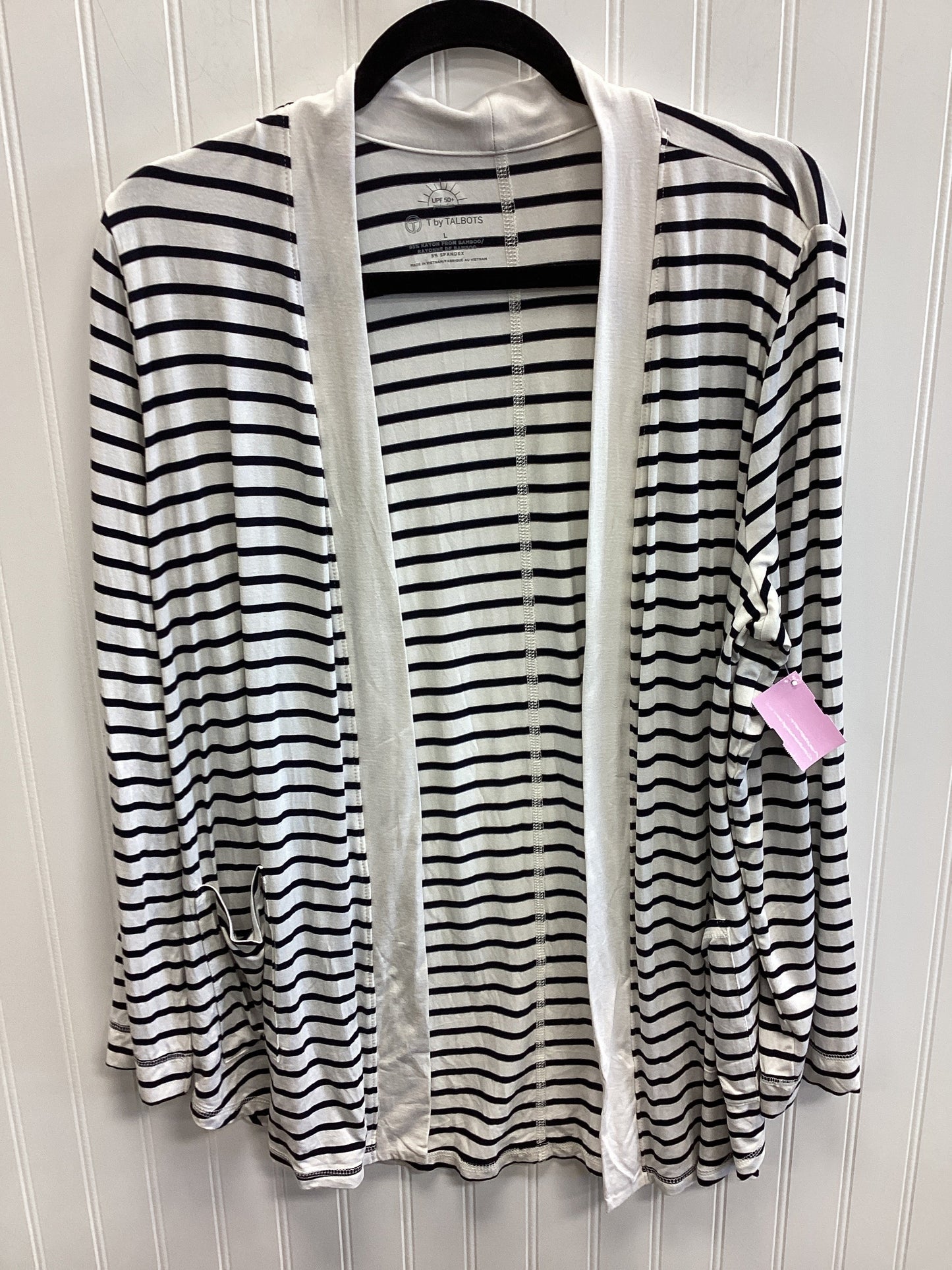 Cardigan By Talbots In Black & White, Size:L