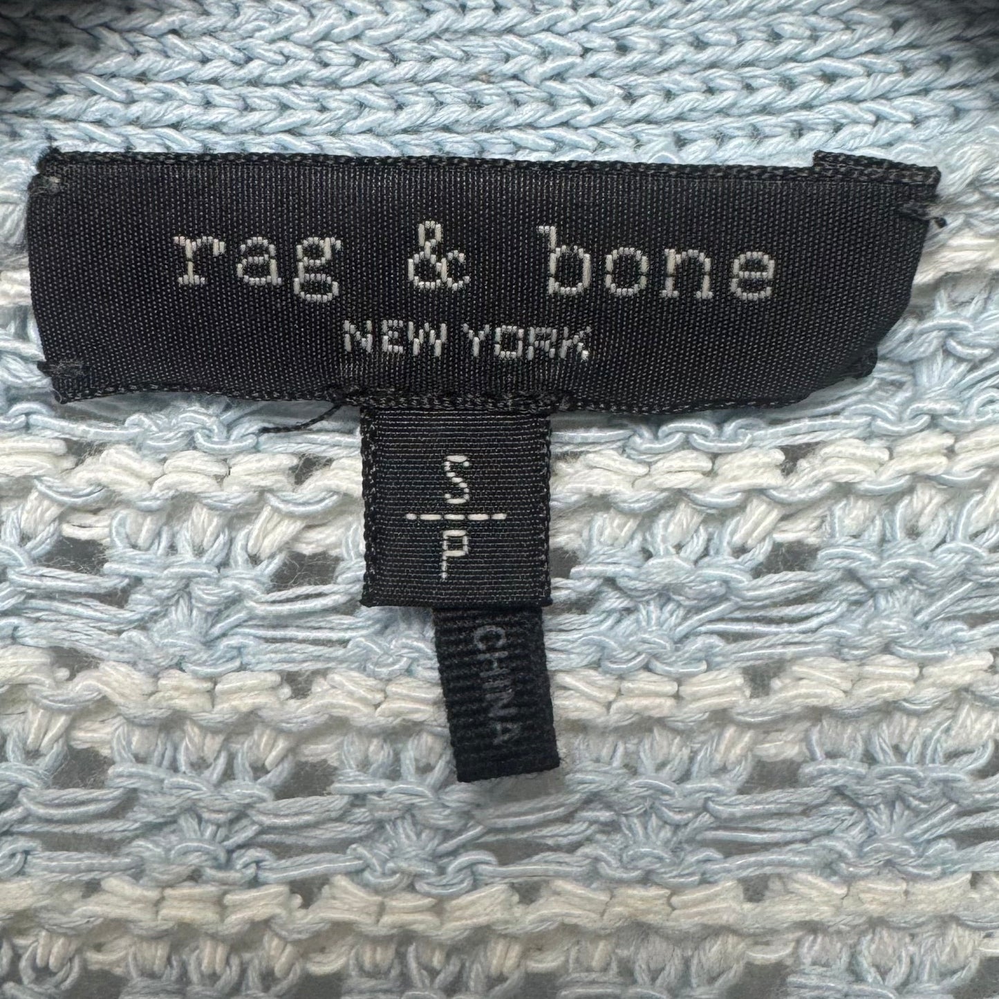 Sweater Cardigan By Rag And Bone In Blue & White, Size: S