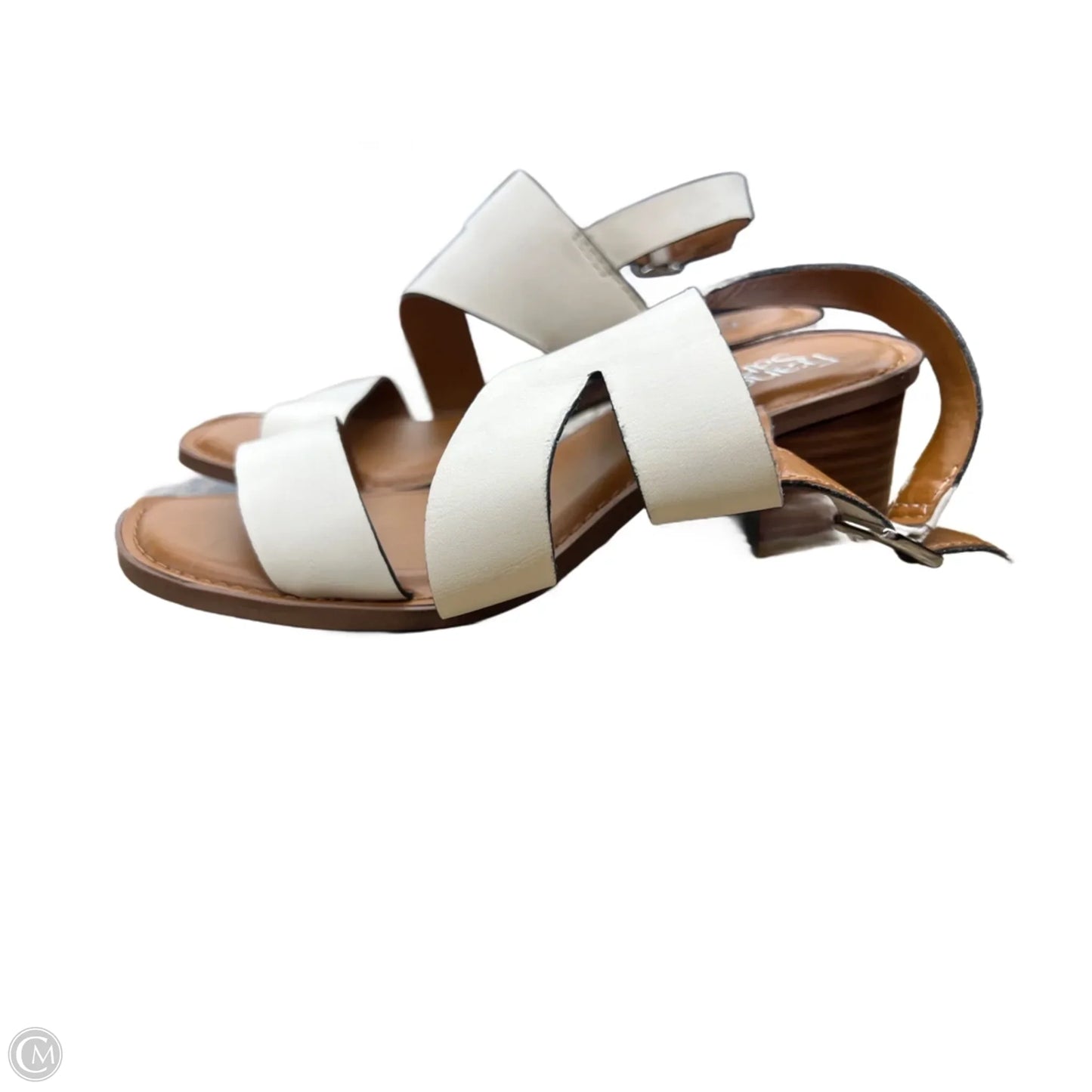 Sandals Heels Block By Franco Sarto In White, Size: 8