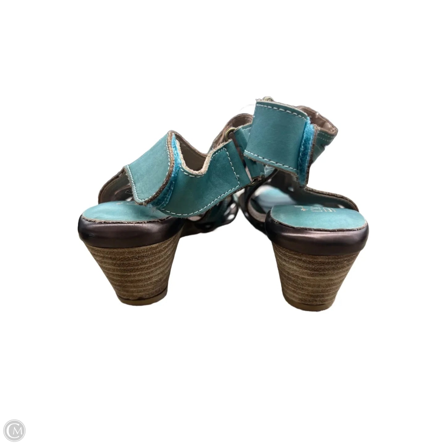 Sandals Flats By Clothes Mentor In Aqua, Size: 8