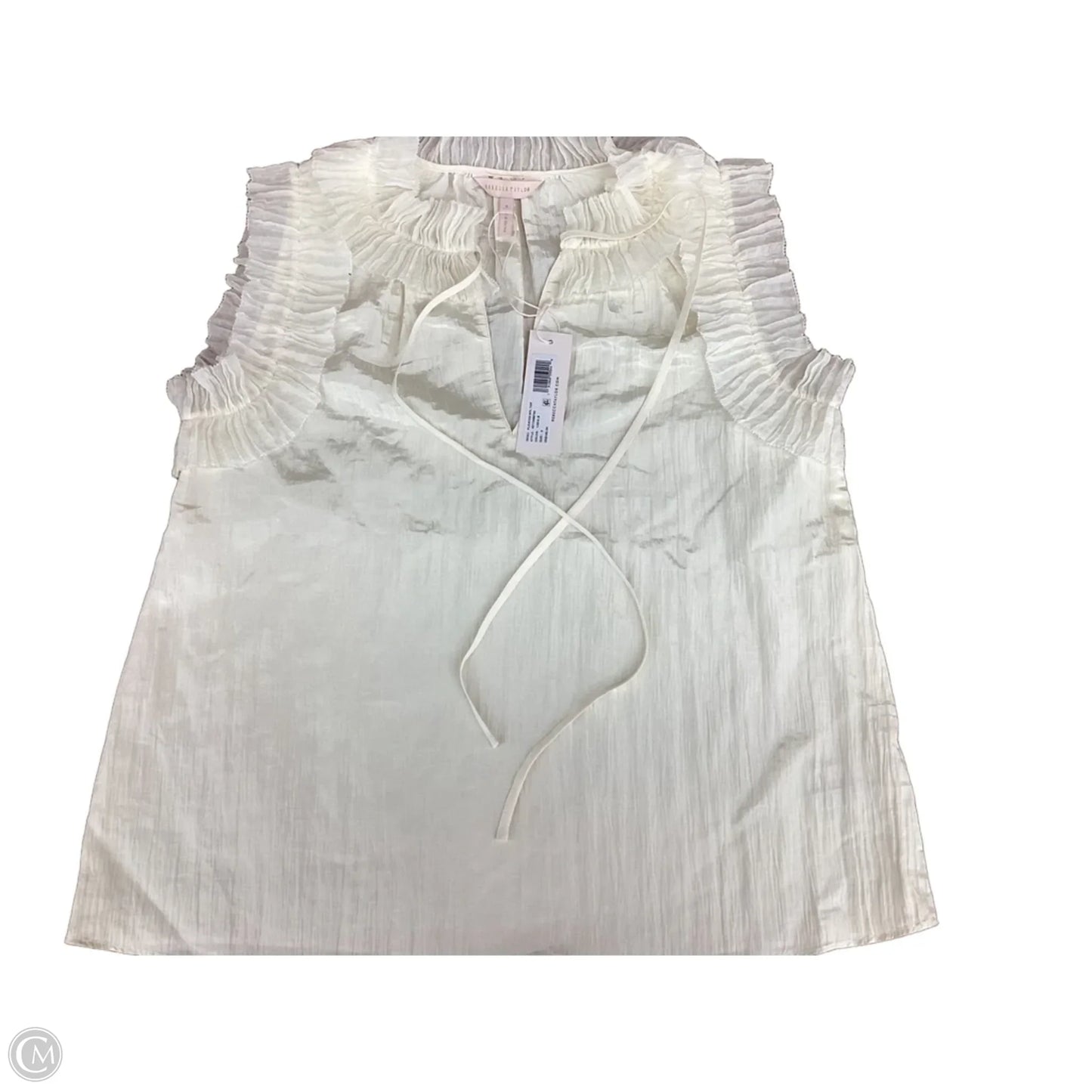 Top Short Sleeve By Rebecca Taylor In Cream, Size: S
