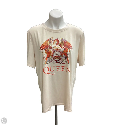 Top Short Sleeve Basic By Cme In Cream, Size: 2x