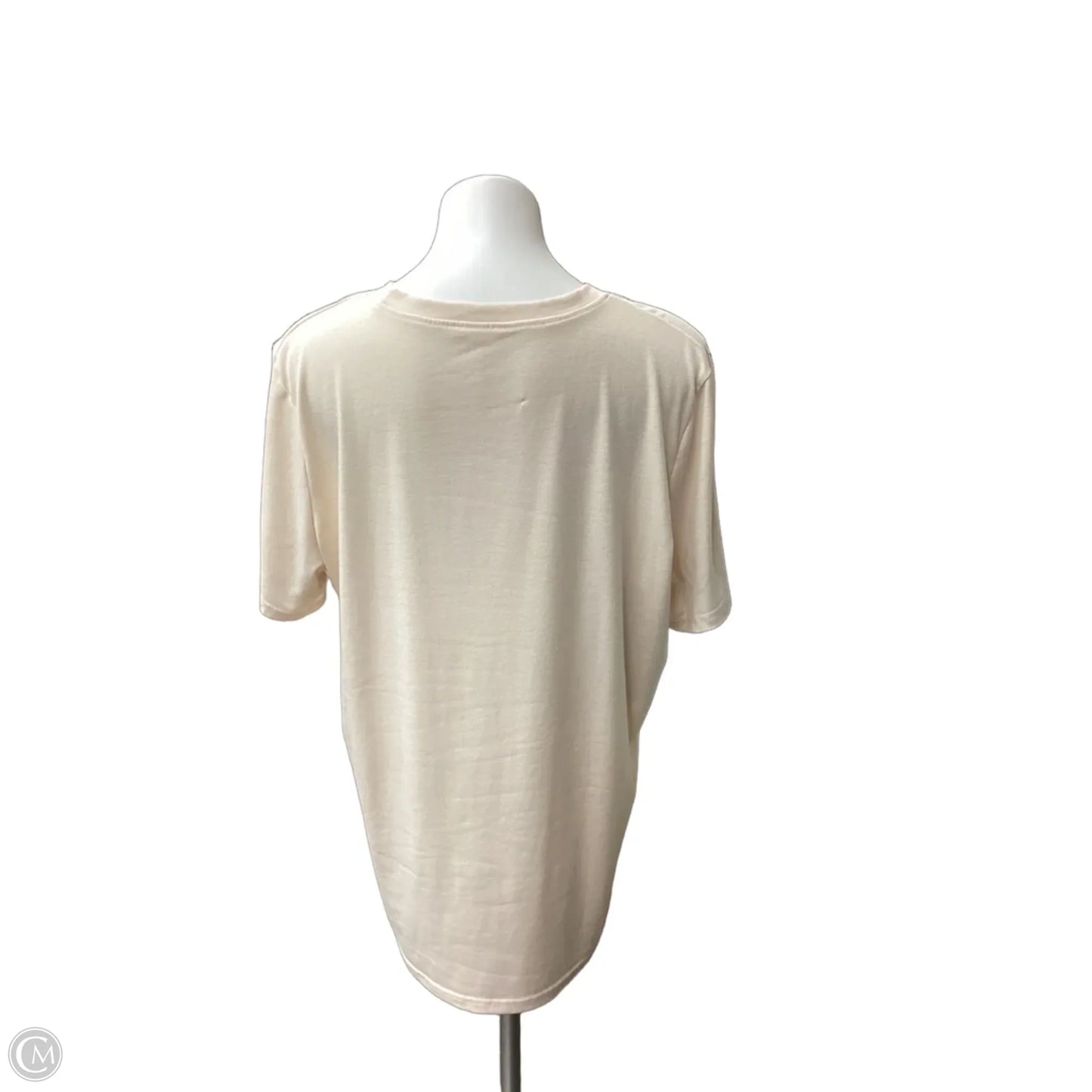 Top Short Sleeve Basic By Cme In Cream, Size: 2x
