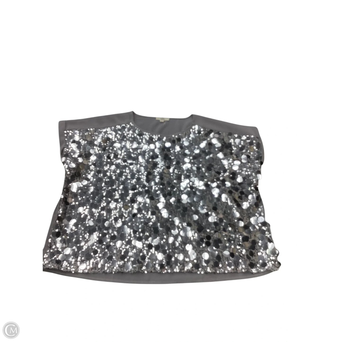 Top Short Sleeve By Entro In Silver, Size: L