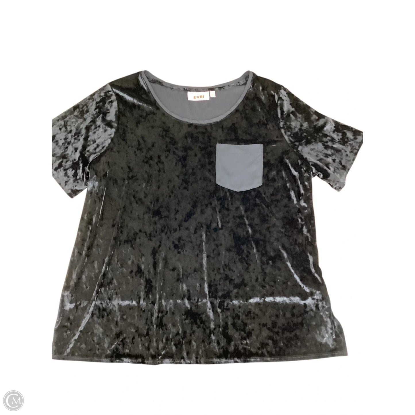 Top Short Sleeve By Evri In Black, Size: 2x