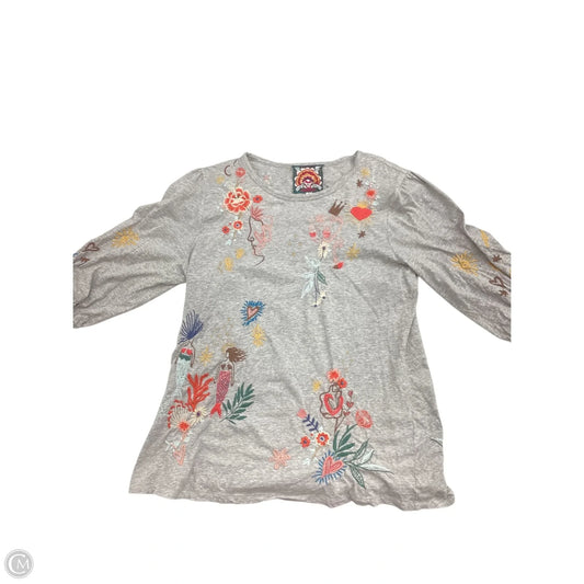 Top 3/4 Sleeve By Johnny Was In Grey, Size: S