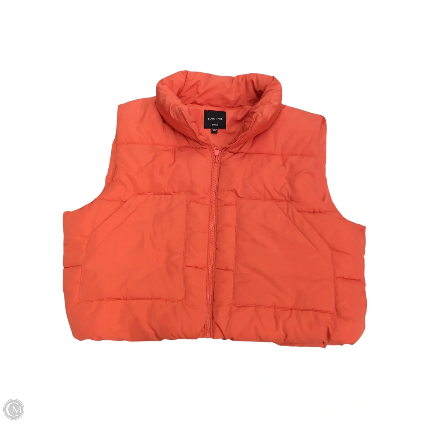 Vest Puffer & Quilted By Love Tree In Orange, Size: L