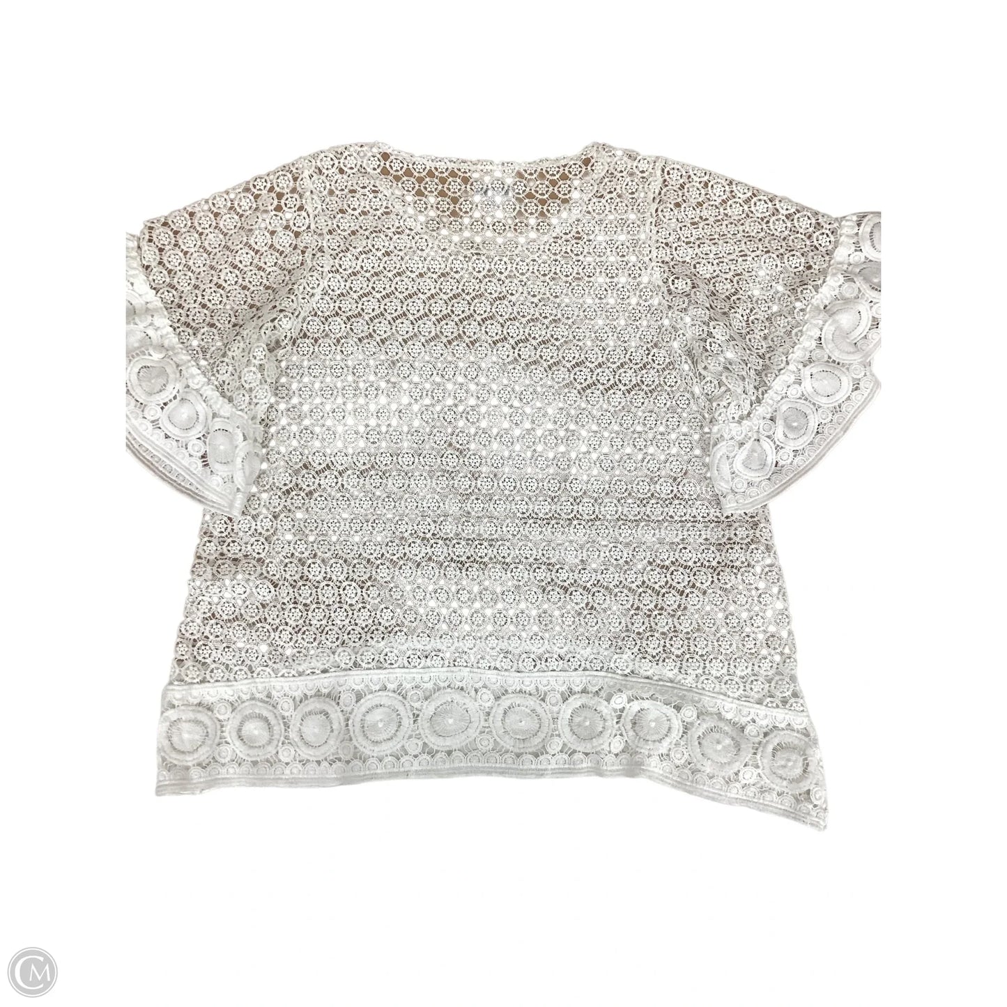 Top Short Sleeve By Lane Bryant In White, Size: 18