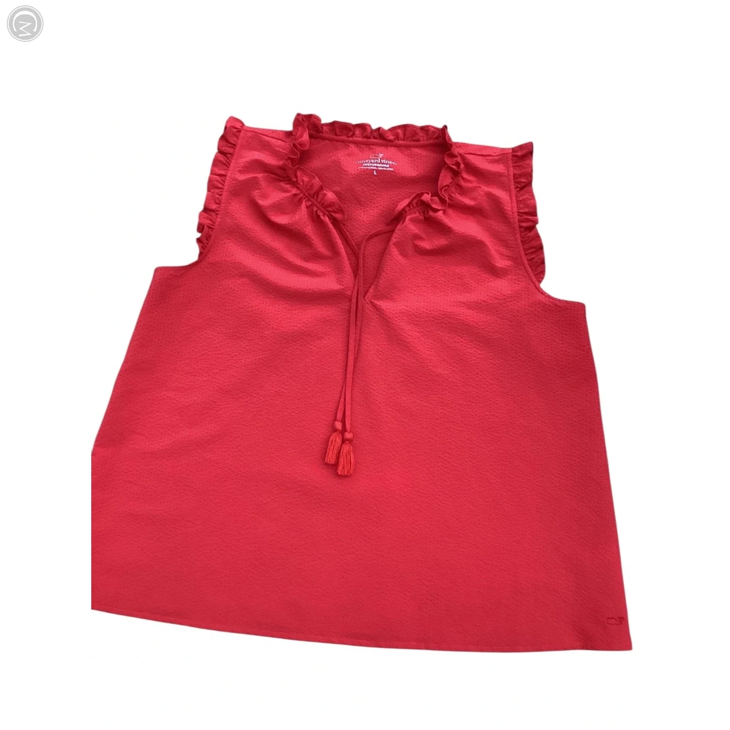Top Sleeveless By Vineyard Vines In Red, Size: L