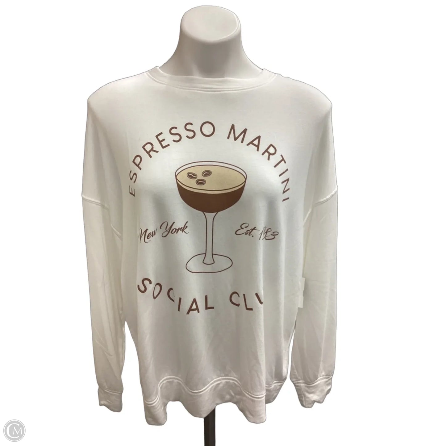 Sweatshirt Crewneck By Green Envelope In White, Size: L