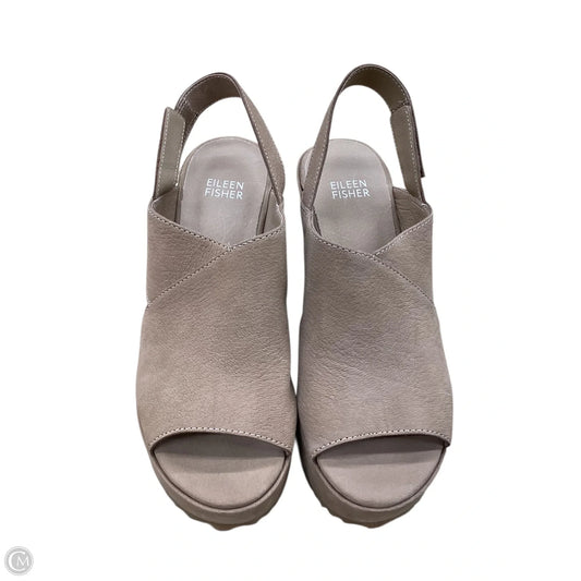 Shoes Heels Wedge By Eileen Fisher In Tan, Size: 6