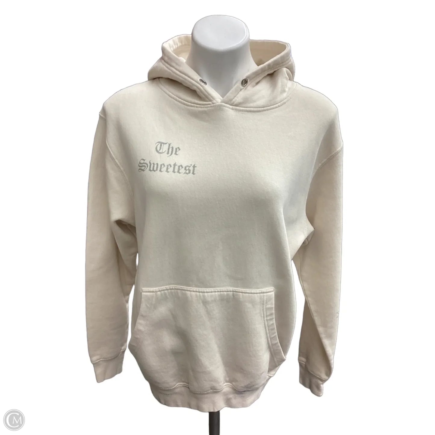 Sweatshirt Hoodie By Clothes Mentor In Cream, Size: S