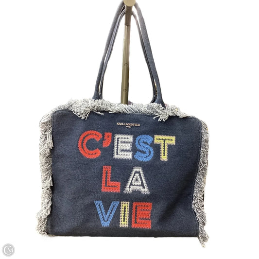 Tote Designer By Karl Lagerfeld, Size: Medium