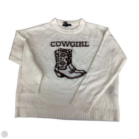 Sweater By Forever 21 In Ivory, Size: M